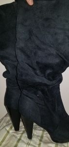 Black suede boots